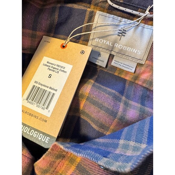 Royal Robbin’s Lieback Flannel Size Small Women’s Organic Cotton NWT Plaid Butto - Picture 4 of 7